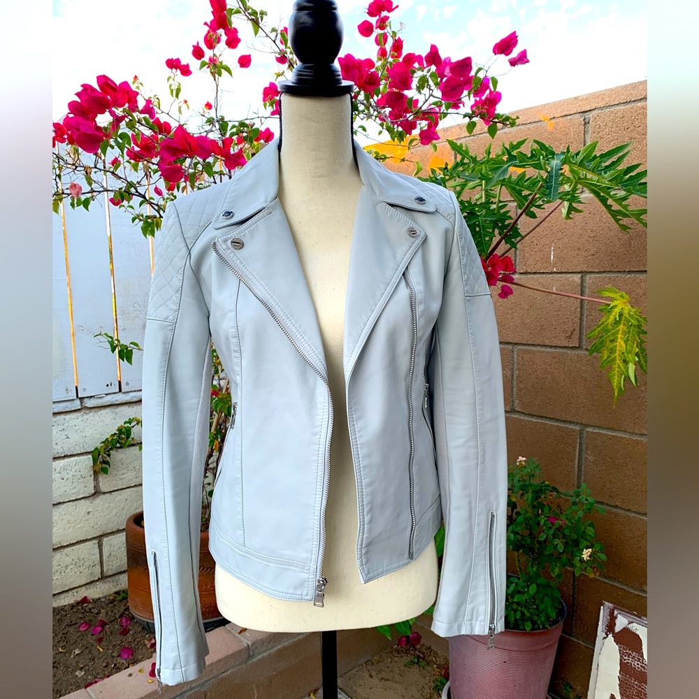 Express Light Gray Moto Jacket